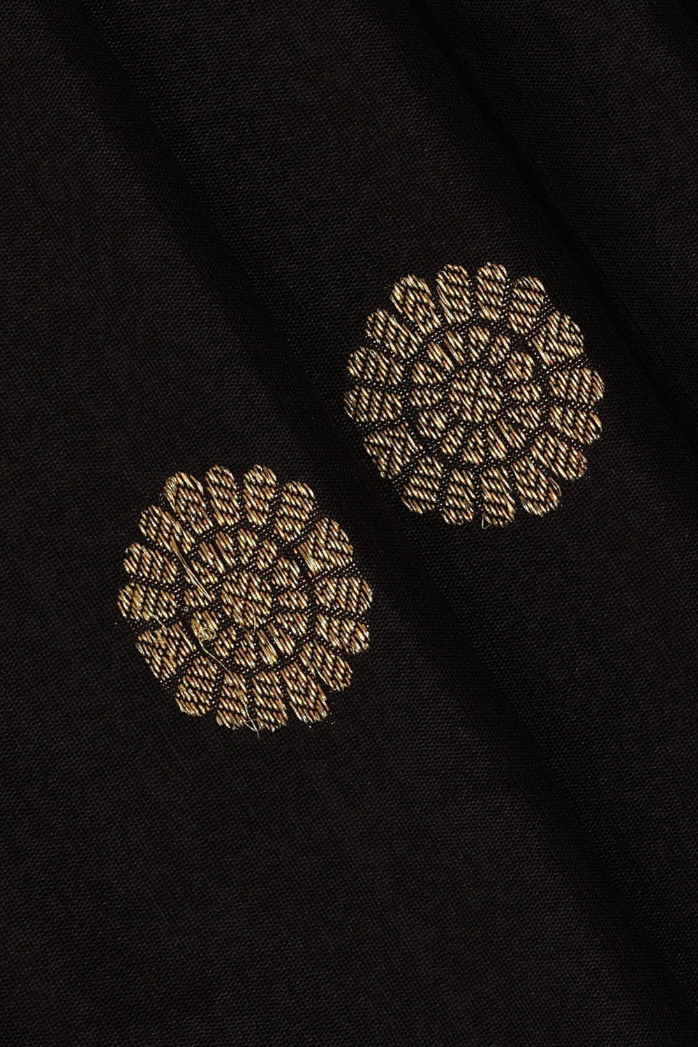 Image of Gadwal Silk Cotton Black Saree